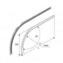 Изгиб горизонтальной направляющей R305 H490 L=3600